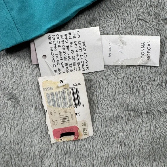 NWT Donna Morgan Aqua 100% Silk Shawl Collar Evening Blazer Jacket Womens 6 - Picture 4 of 13